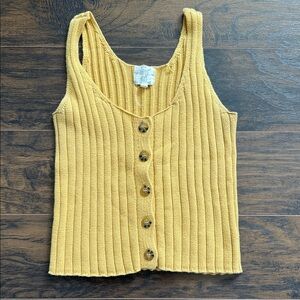 Hippie Rose Button Down Knit Tank, Size Large